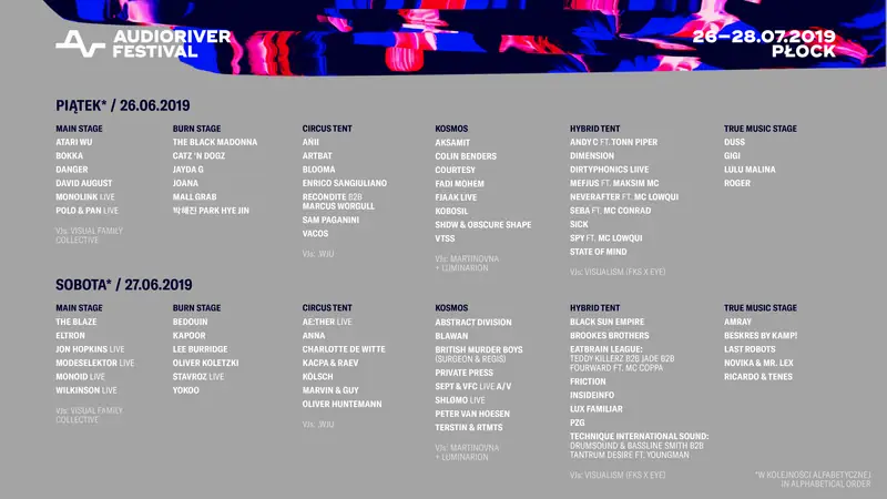 Audioriver 2019 timetable