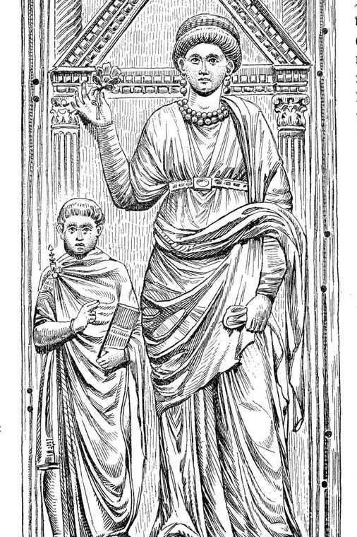 Galla Placydia i jej syn Walentynian III (411-455)