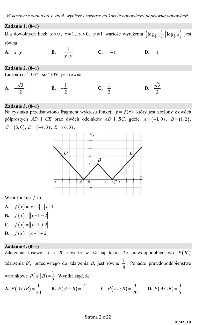 Matura 2019. Matematyka poziom rozszerzony arkusze zadań