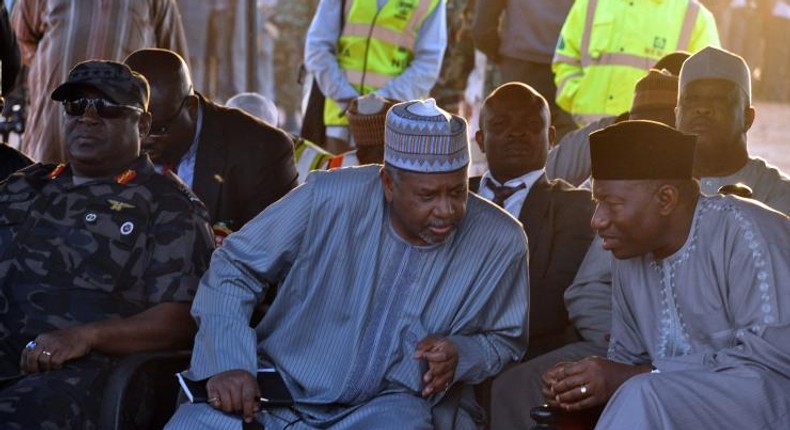 Former President, Goodluck Jonathan and former National Security Adviser, Sambo Dasuki