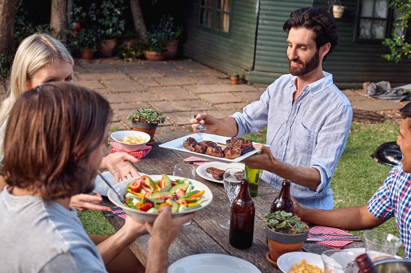 friends enjoying garden party