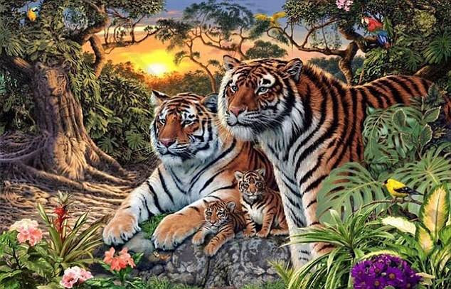 Znajdź 16 tygrysów w 15 sekund - wyzwanie dla geniuszy