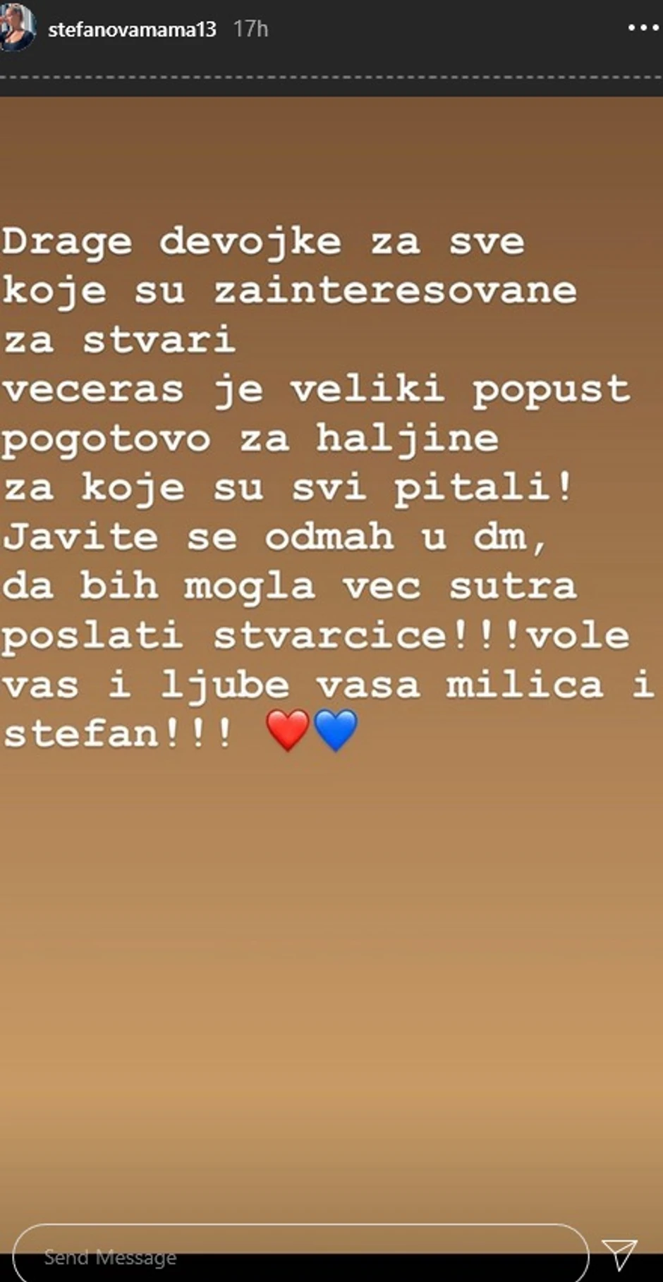Milica Dabović prodaje svoje stvari
