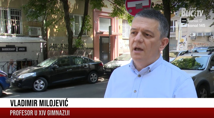 Vladimir Milojević, profesor u 14. beogradskoj gimnaziji