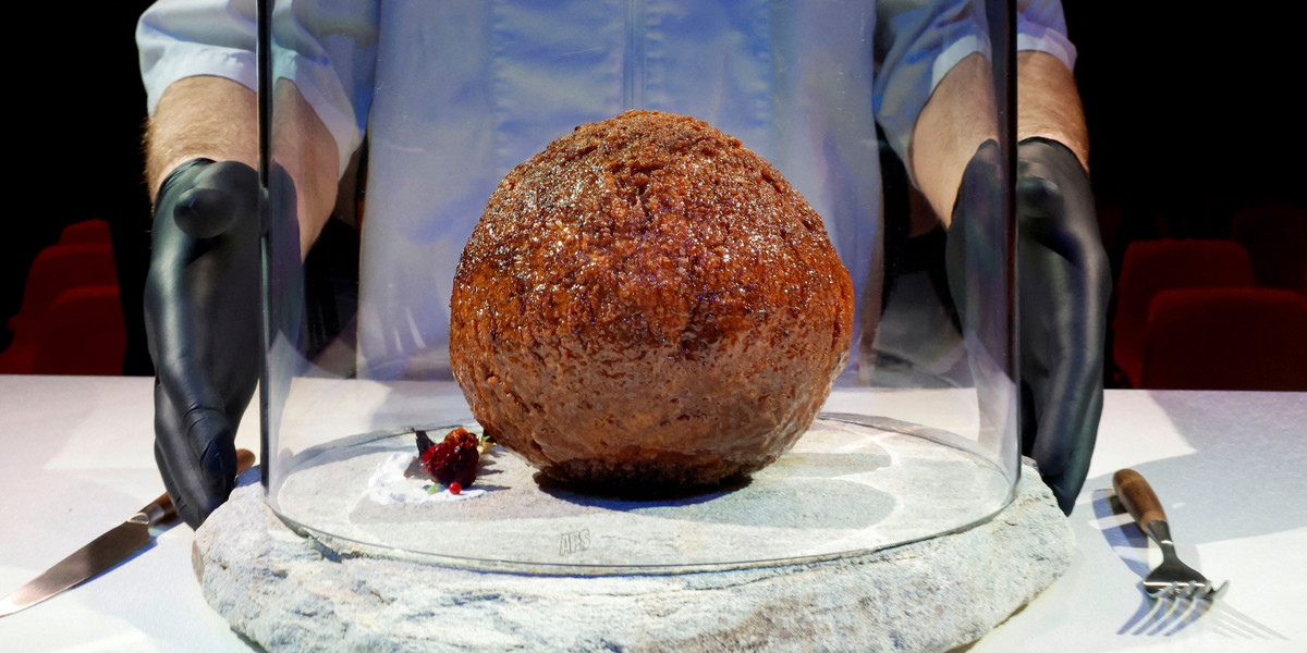 A mammoth meatball presented at NEMO Science Museum in Amsterdam