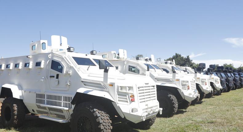 Some of the new anti-riot police vehicles 