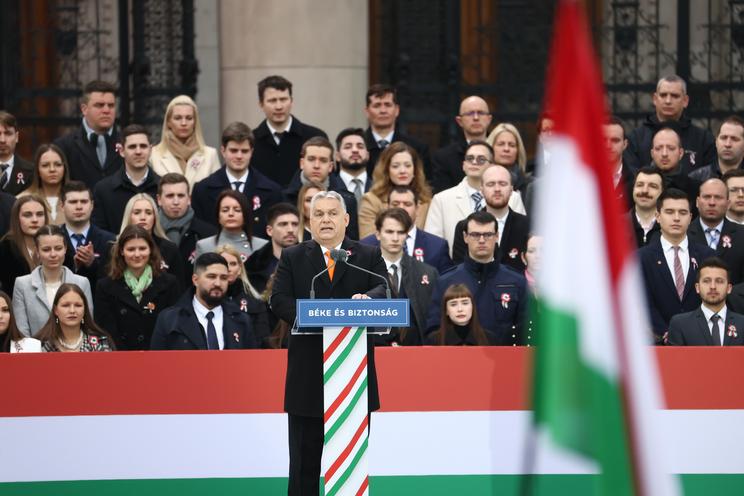 Orbán Viktor erős beszédet mondott a Kossuth téren / Fotó: Pozsonyi Zita