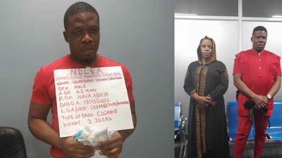 India-bound ‘couple’ excretes 184 wraps of cocaine at Lagos airport. [Facebook:NDLEA]