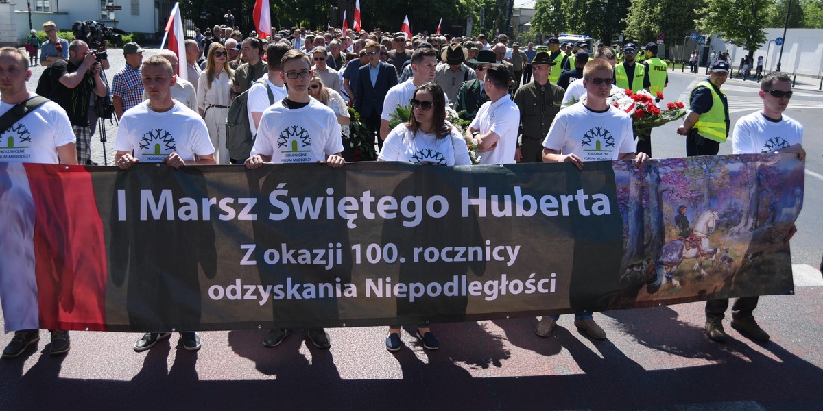 Marsz św. Huberta w Warszawie