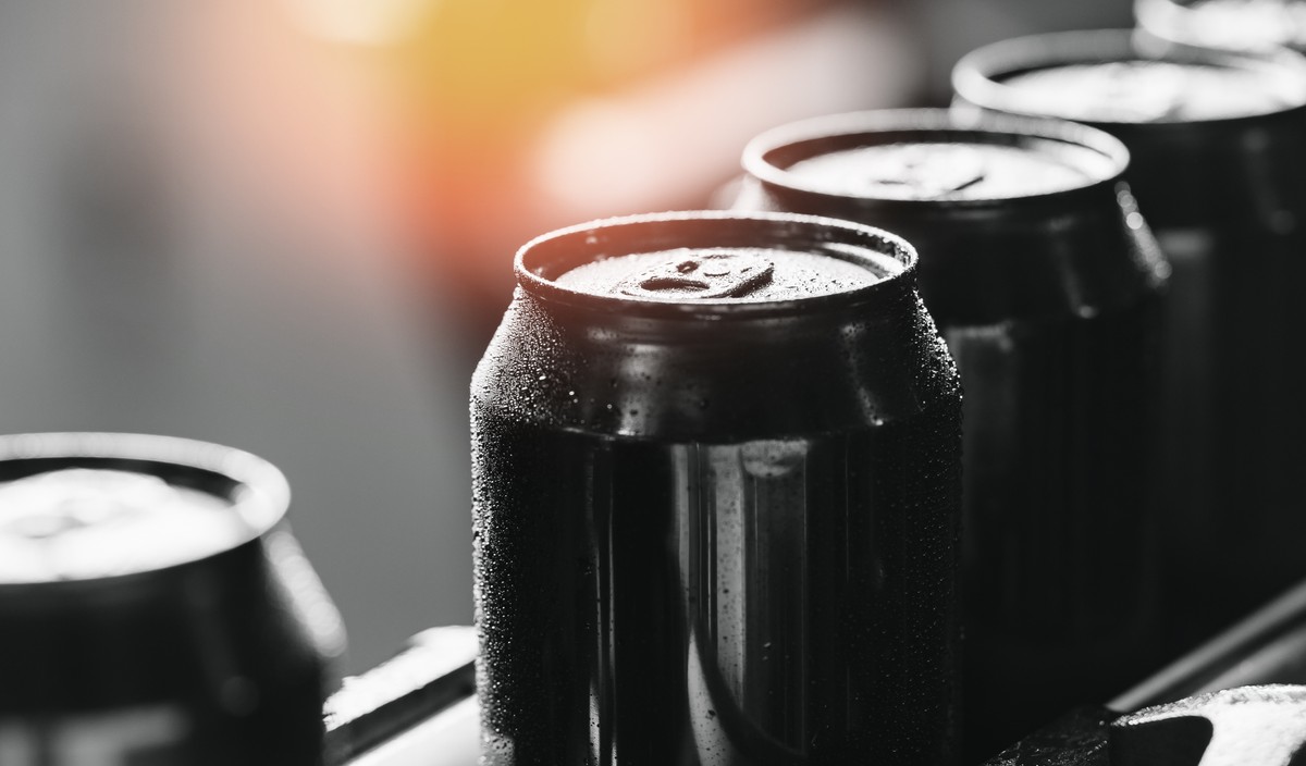 Industrial,Beer,Production,Process,In,Factory,Setting,With,Cans,On