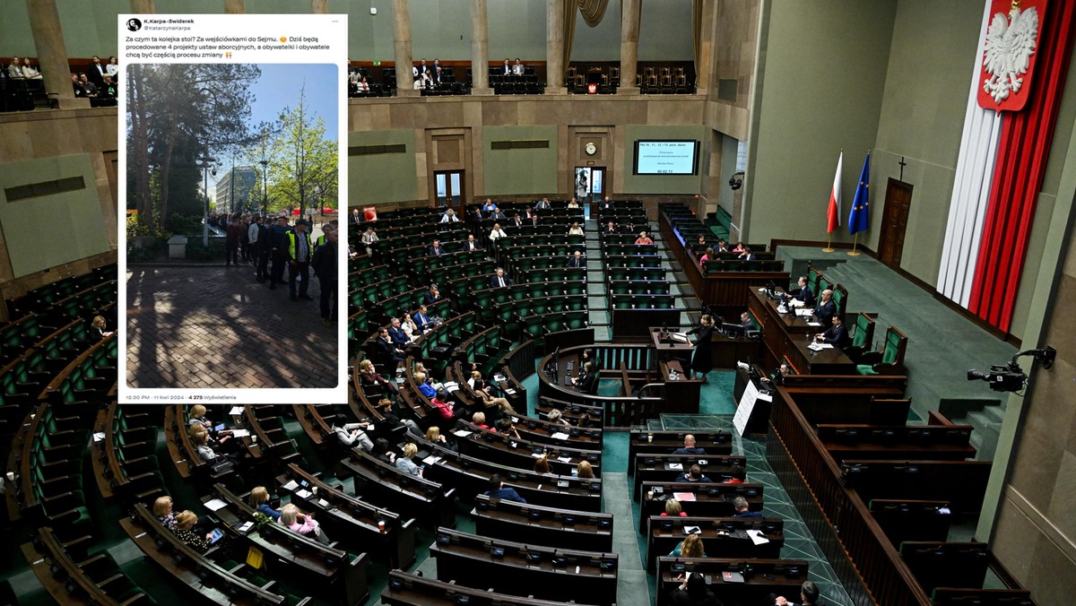 Duże zainteresowanie debatą na temat aborcji. Przed Sejmem ustawiła się kolejka