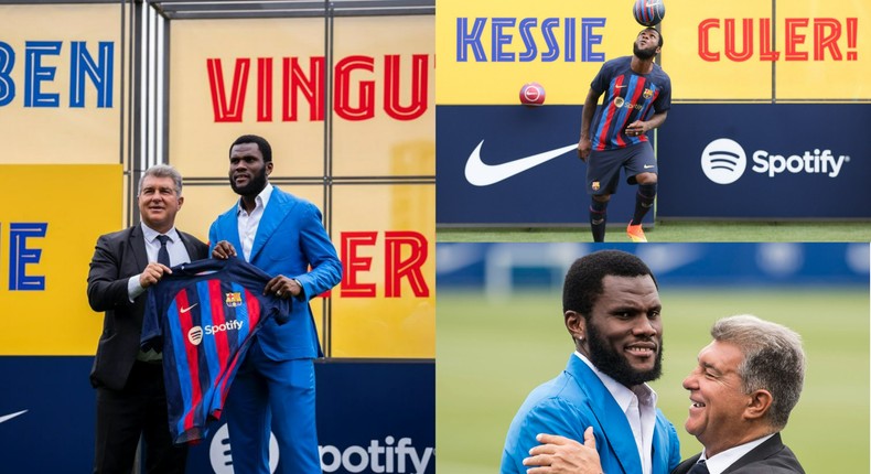 Laporta boasts as Barcelona unveil Kessie