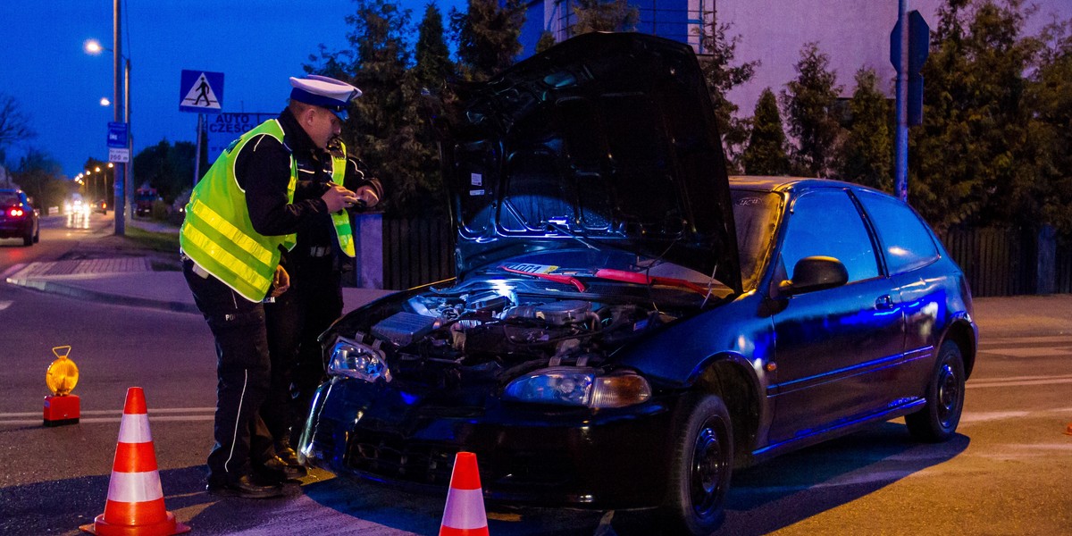 Poscig i wypadek na ulicy Dziegielowej