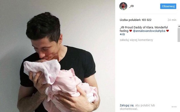 Robert Lewandowski został ojcem. Wrzucił zdjęcie małej Klary do internetu