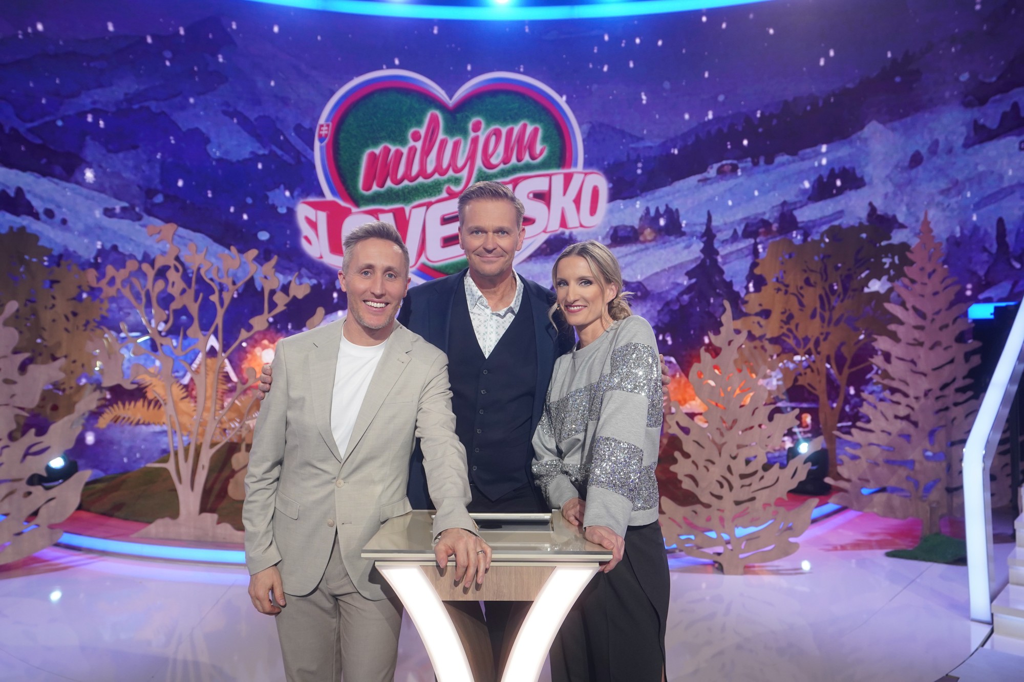 Obľúbená šou TV JOJ Milujem Slovensko - Matej Sajfa Cifra, Martin Nikodým a Adela Vinczeová.