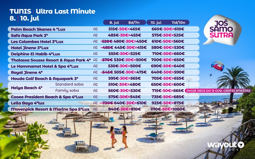 Tunis Last Minute 8. i 10. jul