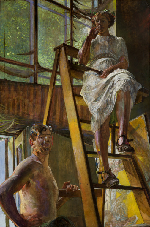 Jacek Malczewski, "Satyr i modelka" (1913)