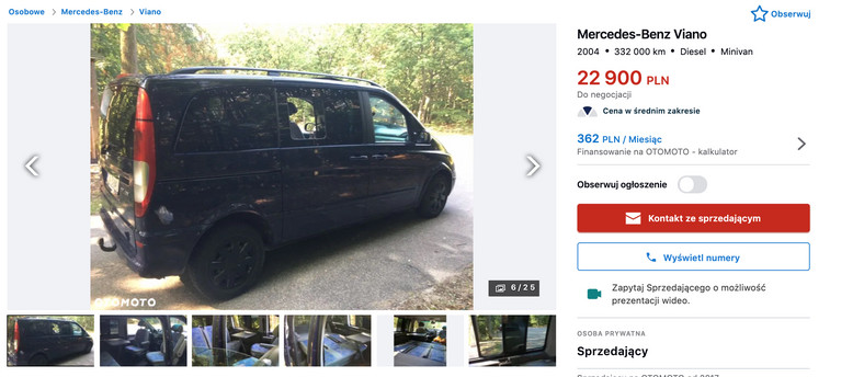 Oferta: Mercedes Viano Fun: auto z miejscem do spania za 22 900 zł