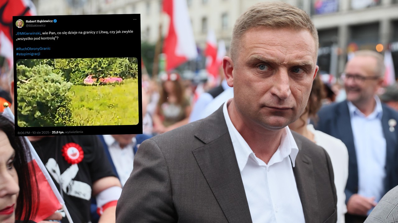 Robert Bąkiewicz pokazał nagranie i zaczepił szefa MSWiA. Szybka reakcja straży granicznej