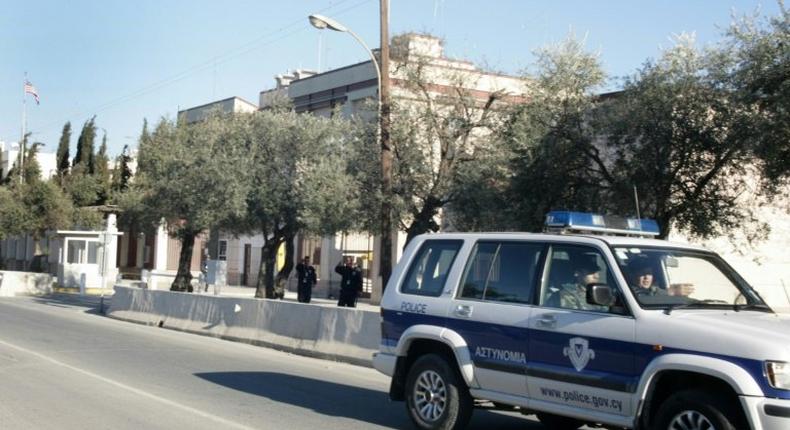 Cyprus police patrol the streets of Nicosia