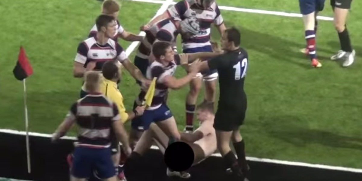 Golas wywołał gigantyczną awanturę na meczu rugby! WIDEO