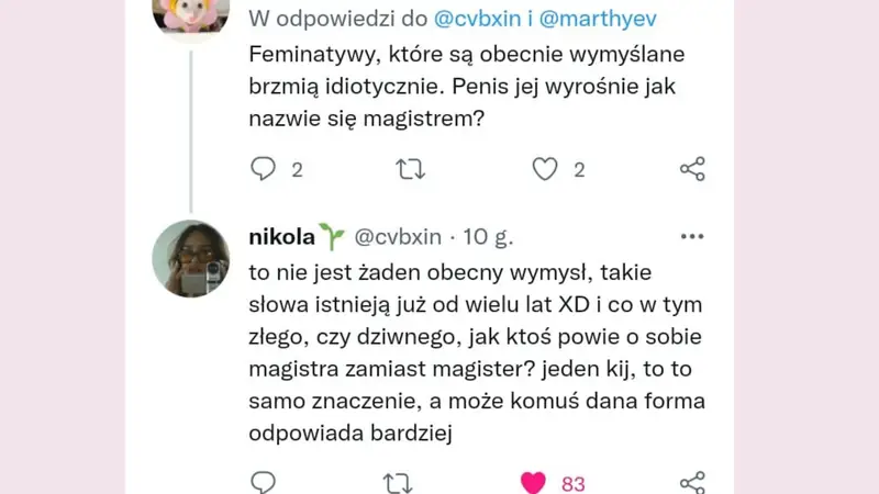 Pod niektórymi skandalicznymi komentarzami pojawiły się głosy obrony