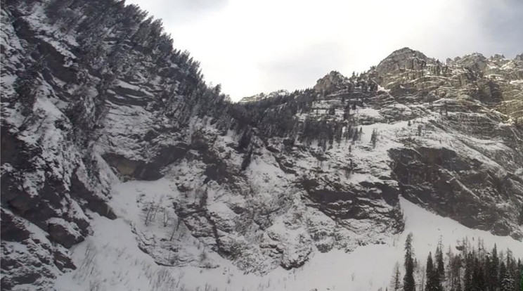 Ezen a sziklafalon zuhant le a hegymászó / Fotó: Berchtesgadener Bergwacht