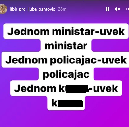 Ljuba Pantović objava Instagram/ifbb_pro_ljuba_pantovic