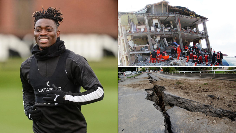 Christian Atsu and photos showing the impact of the earthquake in Turkey.
