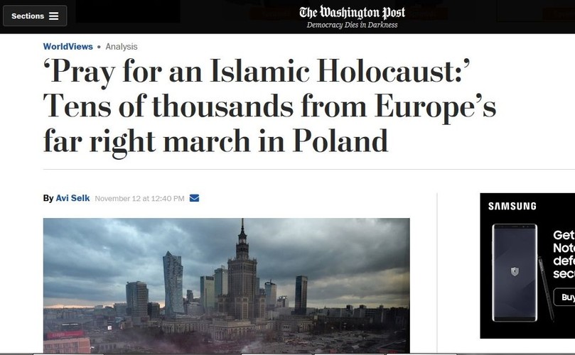 'Washington Post' o Marszu Niepodległości