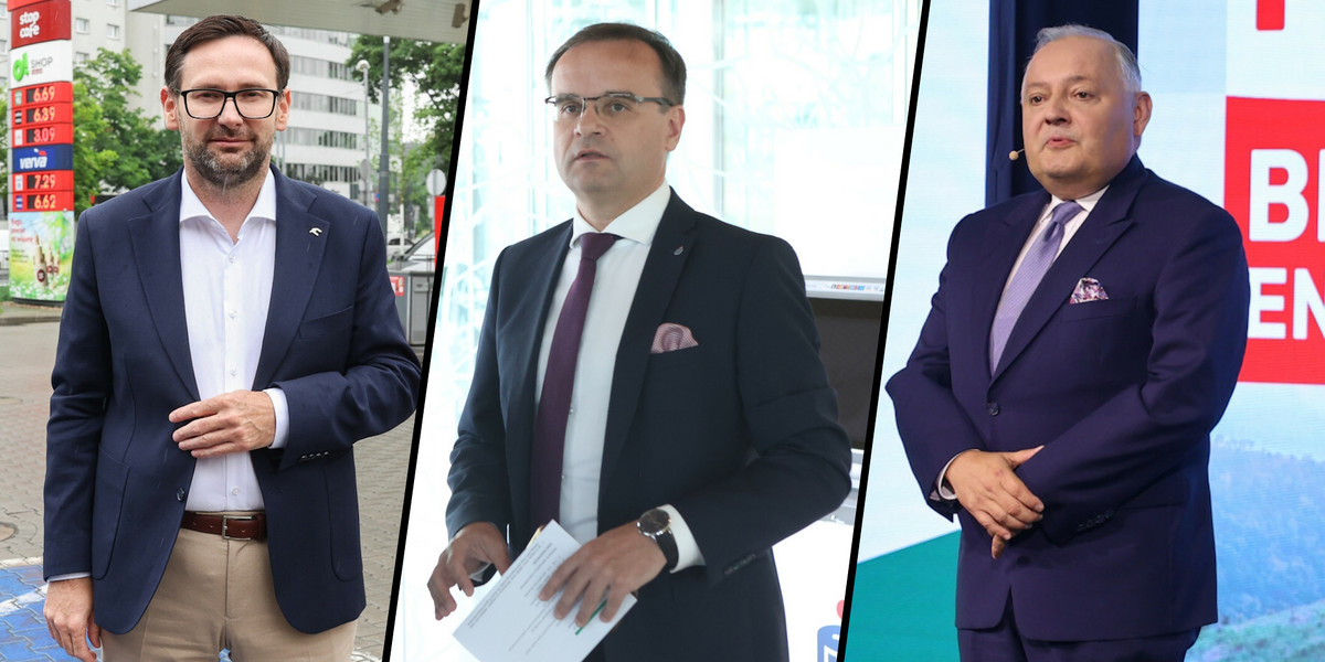 Prezes Orlenu Daniel Obajtek, prezes PKO BP Dariusz Szwed i prezes PGE Wojciech Dąbrowski