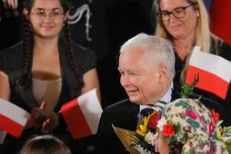 Prezes Jarosław Kaczyński na spotkaniu z wyborcami w Płocku