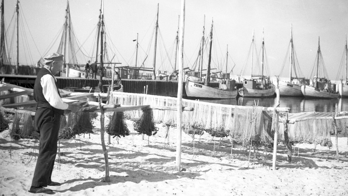Port rybacki we Władysławowie, 1938 r.