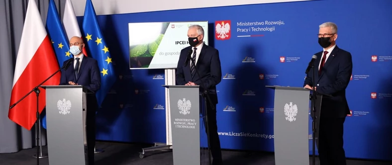 Jarosław Gowin podczas ogłoszenia inicjatywy IPCEI (Important Projects of Common European Interest) mającej wspierać technologie wodorowe