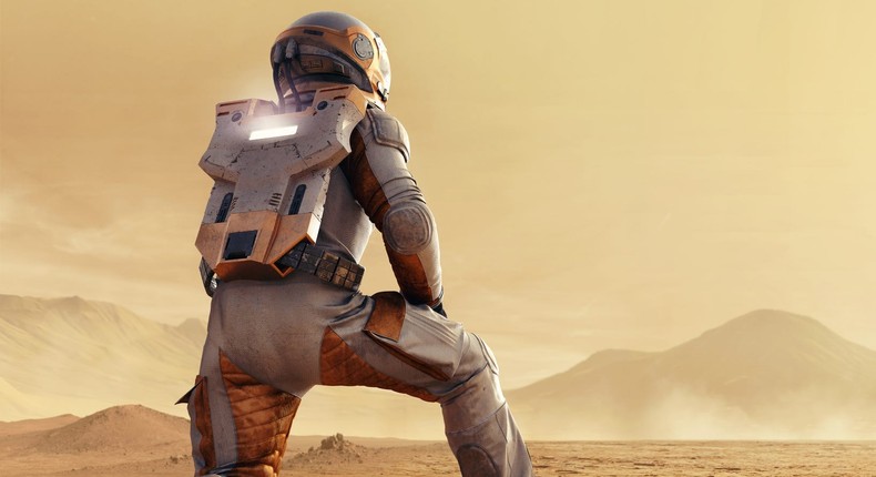 An artist's impression of what an astronaut might look like on Mars.peepo/Getty Images