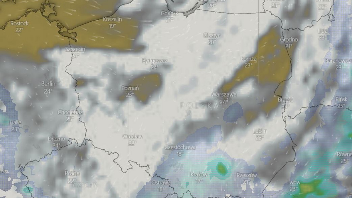 Prognoza pogody na wtorek. Pochmurno, miejscami deszczowo, możliwe burze