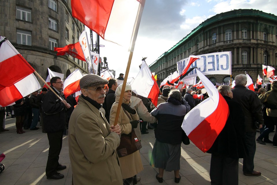 Tlum przed palacem prezydenckim, fot. Paweł Lewandowski