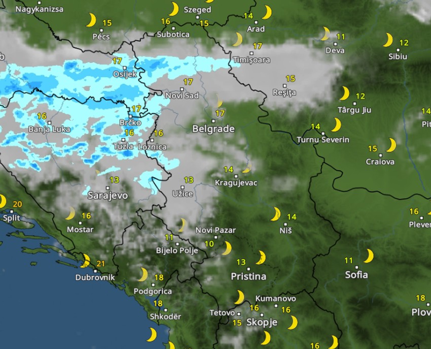 Kretanje padavina u 3 sata