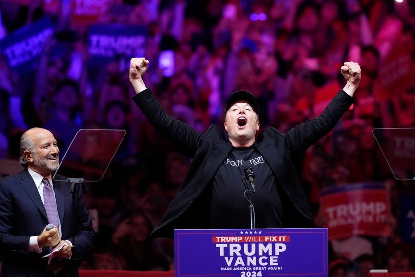 Ilon Mask govori na skupu Donalda Trampa u Medison Skver Gardenu 27. oktobra