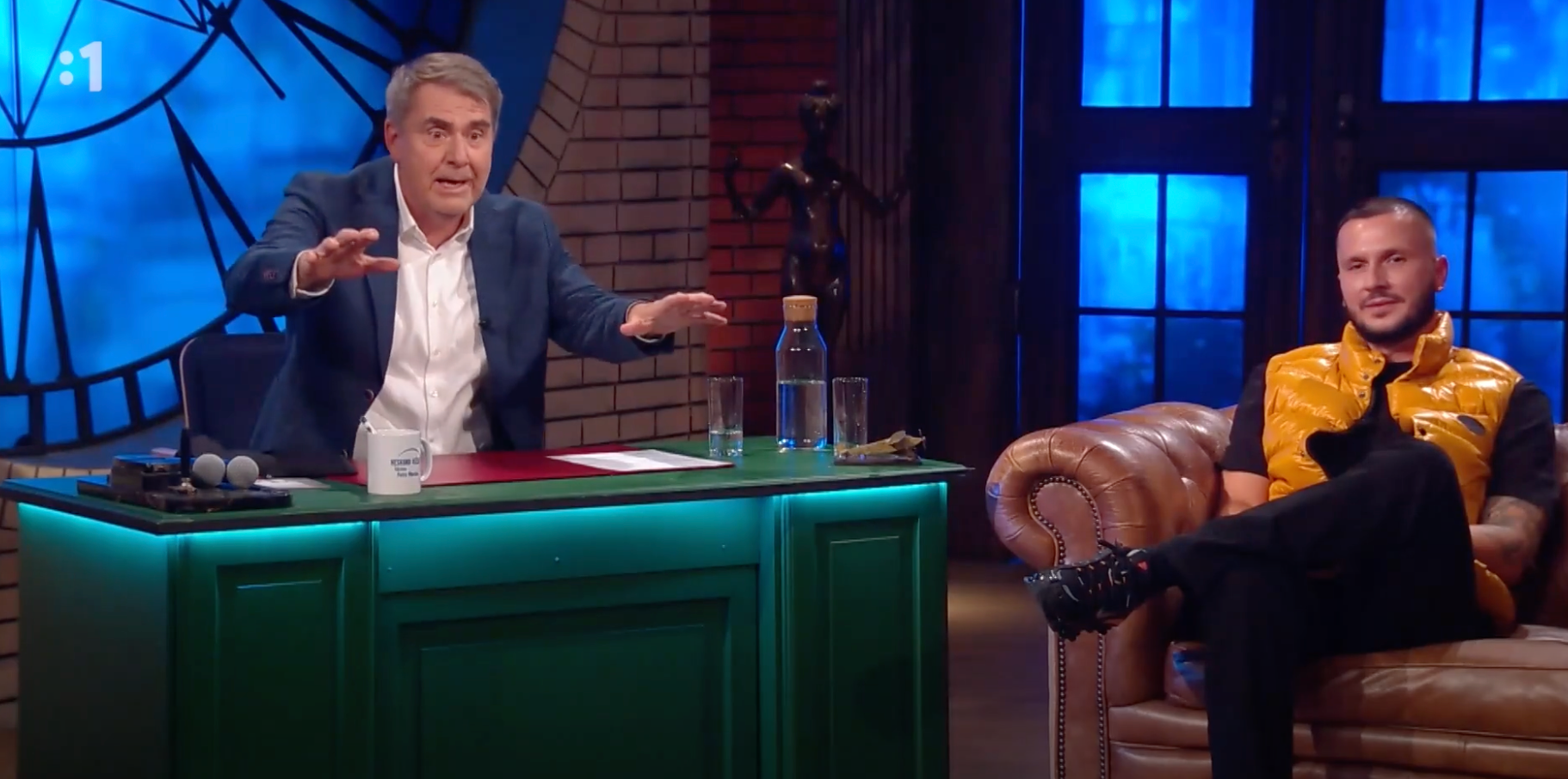 Peter Marcin a Peter Pann v talkšou Neskoro večer.