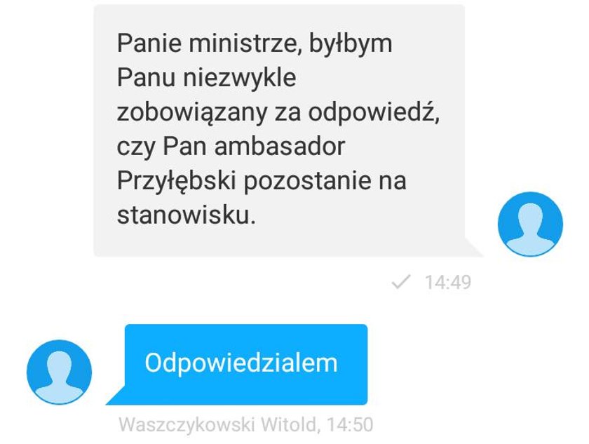 W rozmowie pada kolejne pytanie dziennikarza