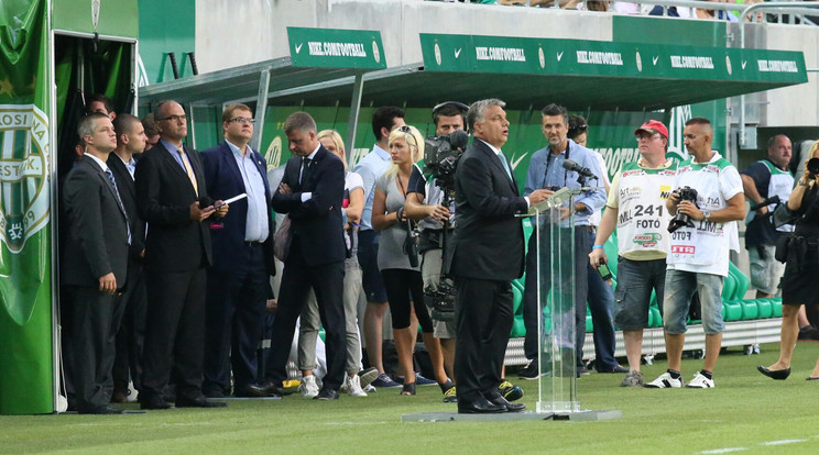 Orbán Viktor két éve a Fradi stadionavatóján beszédet mondott /Fotó: RAS Archívum