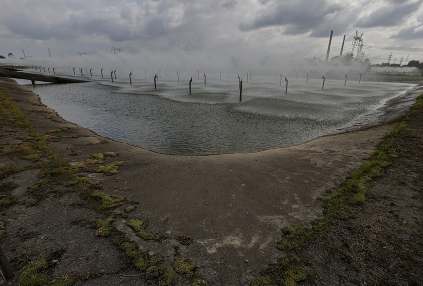 Sistem hlađenja nuklearne elektrane Zaporožje na slici od 15. juna 2023.