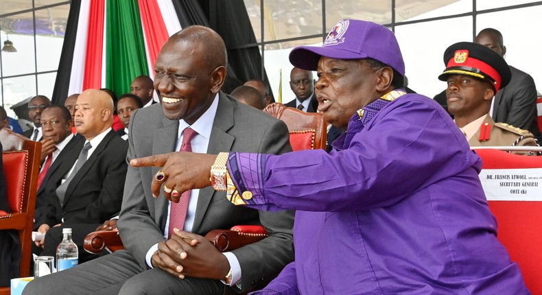 President William Ruto with COTU Secretary-General Francis Atwoli