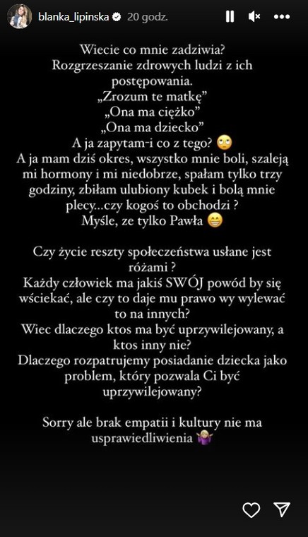 Blanka Lipińska o "sfrustrowanych matkach"