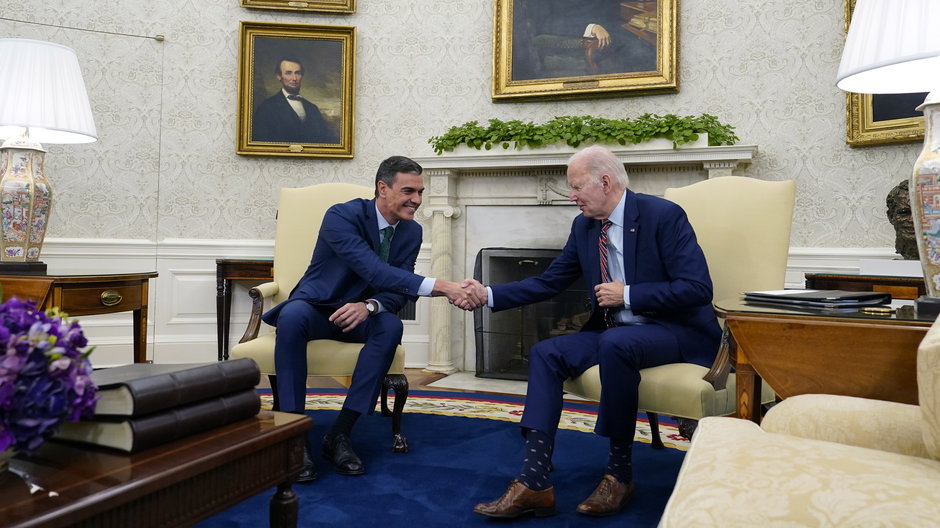 Pedro Sanchez i Joe Biden w Waszyngtonie 