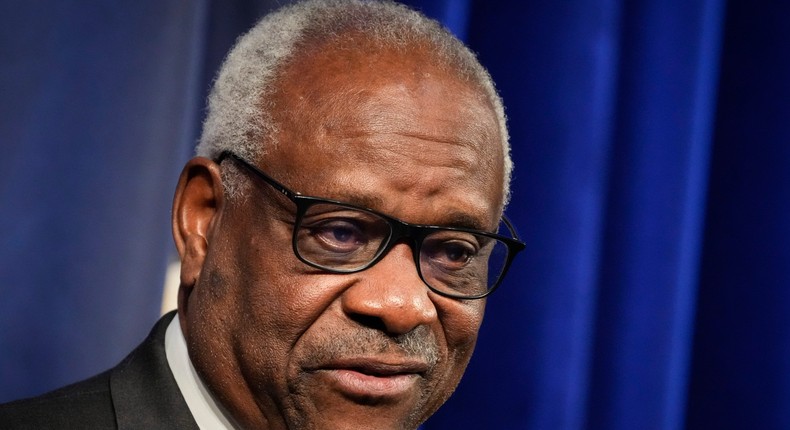 Associate Supreme Court Justice Clarence Thomas speaks at the Heritage Foundation on October 21, 2021 in Washington, DC.Photo by Drew Angerer/Getty Images