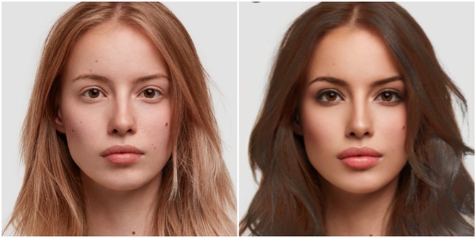 Fotografija pre i posle korišćenja Faceapp