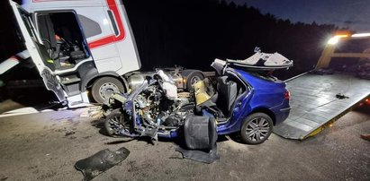 Tragedia pod Skwierzyną. Z auta została miazga