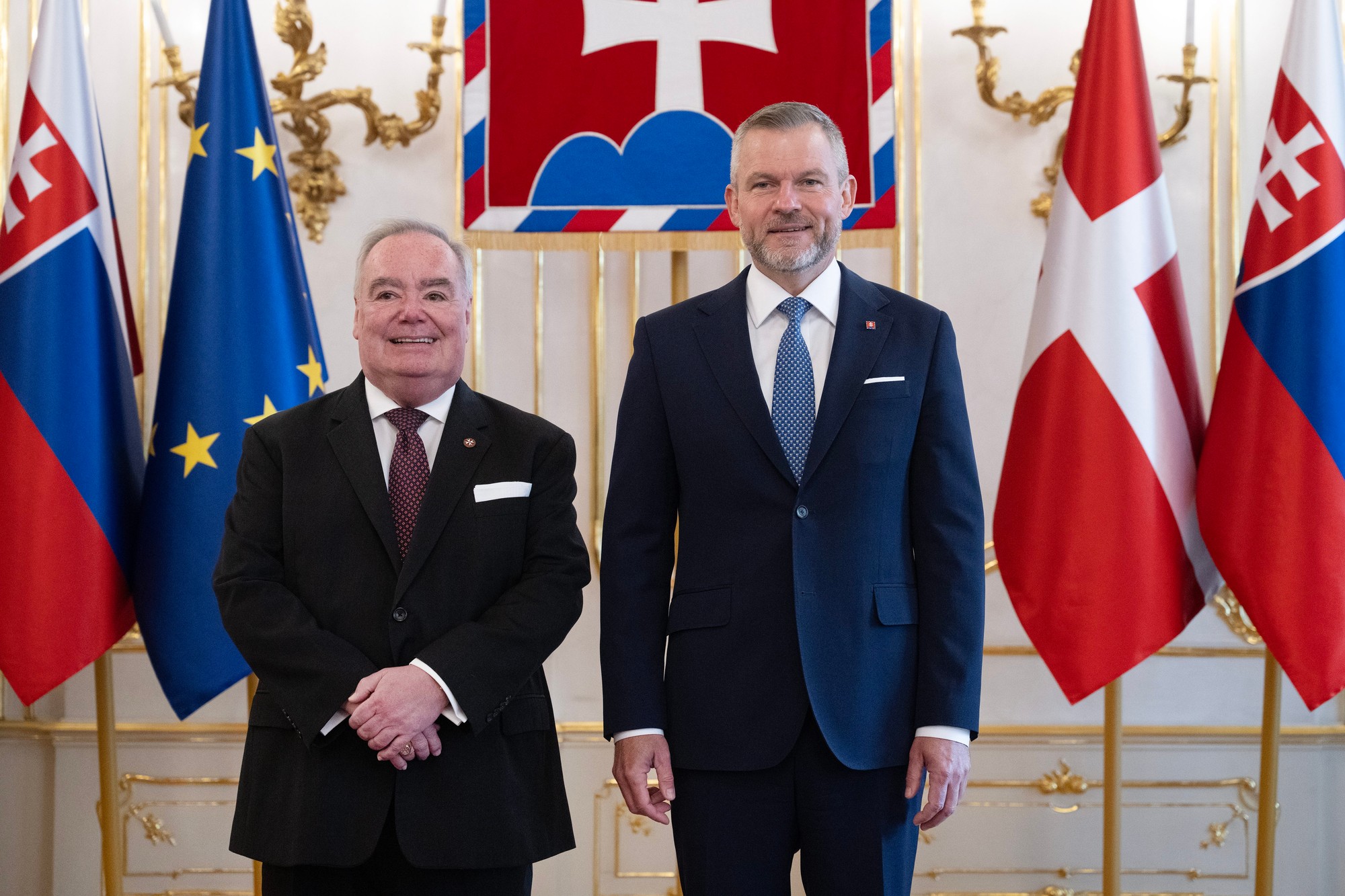 Prezident Pellegrini prijal v Prezidentskom paláci veľmajstra Maltézskeho Rádu Fra’ J. T. Dunlapa.